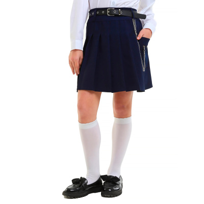 Юбка школьная для девочки Синяя Мода W4804A-G39 синяя 1